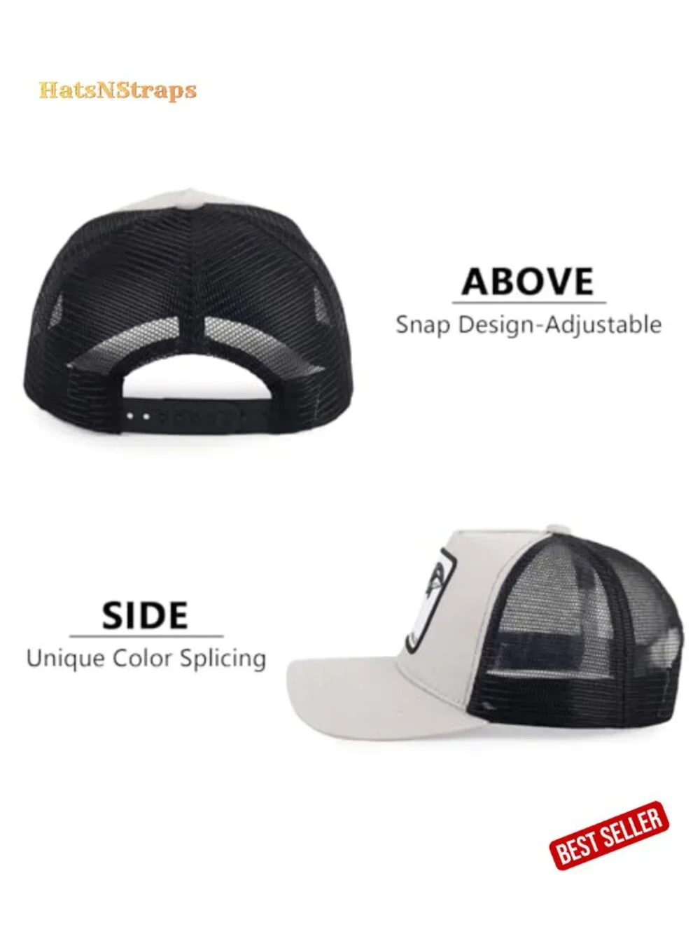 Animal Embroidered Mesh Trucker Hat Adjustable Snapback Unisex Baseball Cap